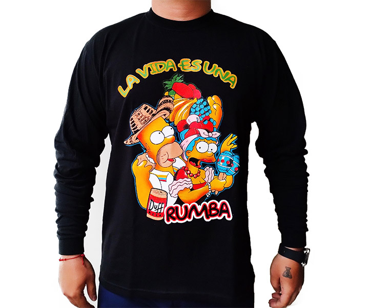 Camibuso Estampado Los Simpson la Vida es una Rumba - 203