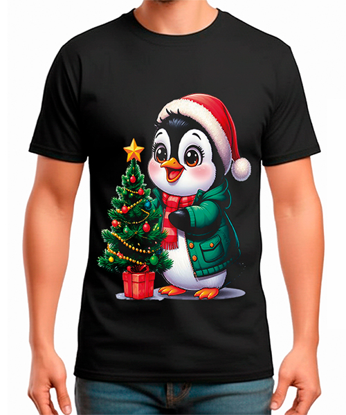 Camiseta Estampada PINGUINO NAVIDEÑO