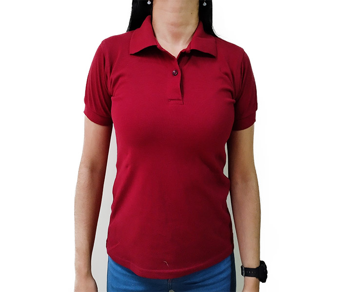 Camiseta Polo para Dama Color Vinotinto - 90