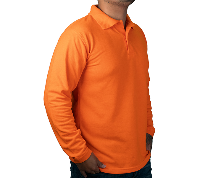 Camiseta Polo Manga Larga Naranja - 419