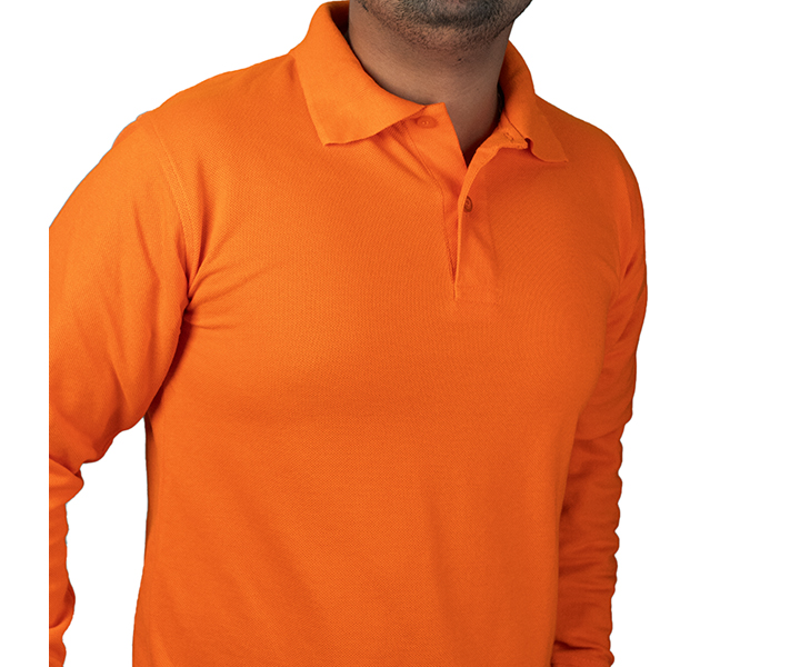Camiseta Polo Manga Larga Naranja - 420